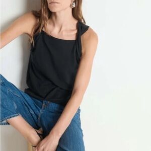 Nation LTD Black Tie-Shoulder Tank